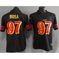 San Francisco 49ers NFL Football Jersey 97 Nick Bosa Black Mens Replica Uniform Fans Game Day Wear Large