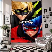 Wall TapestryMiraculous Ladybug Art Hanging Cloth Decorative Background Cover for Room Decoration 130cmx150cm