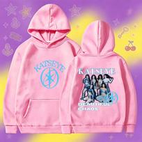 KATSEYE Print Hoodie Sweet Cool Loose Pullover Sweatshirt Casual Daily Wear 60810-5 M pink