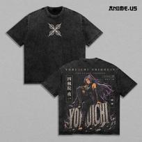 Shihouin Yoruichi BLEACH Anime T Shirt Men Clothing Harajuku Vintage Washed T-shirt Summer Casual Oversized Cotton Tees Clothes 4XL black