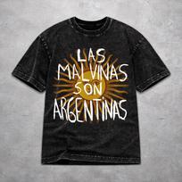 Las Malvinas Son Argentinas Washed T Shirt Vintage Harajuku Men Women  Hiphop T-Shirts Tee Cotton XL brown