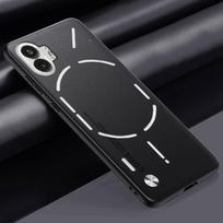 Prabangus PU odos dėklas Nothing Phone 1 galiniam dangteliui, matinio silikono, atsparus smūgiams, pilnos apsaugos dėklas Nothing Phone1 telefonui Nothing Phone 1 juoda