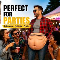 Funny Belly Fanny Pack With Realistic Design Adjustable Belt For Halloween Pranks Festival Events one size yellow