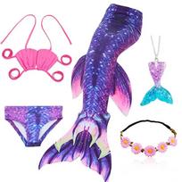 Plaukiojanti undinėlės uodega Mergaičių Helovino Kostiumas Cosplay Maudymosi Kostiumas Fantazijos Paplūdimio Bikini Galima Pridėti Monofiną Plaukmenį Gimtadienio Šventės Dovanos 140 (9-10T) blue