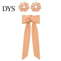 Overnight Silk Curling Ribbon 2-in-1 Heatless Headband for Women, Flexible Rods Curls, Hair Travel Friendly Curler Set Curlers with 2 Ties, oranžinė