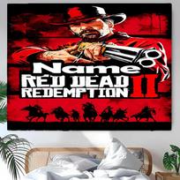 Personalized Red Dead Redemption Background Tapestry,Custom Name Birthday Party,Multifunctional Wall Decoration for Home Decor,Various Occasions 150cmx200cm
