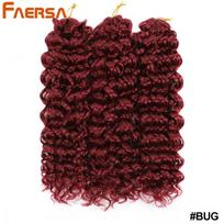 GOGO Curl Ocean Wave Braining Plaukų priauginimas Nėrimo Pintinės Sintetinės Afro Curl Hawaii Garbanotos Ombre Juodos Rožinės Vandens Bangos Kasytės Moterims 18 Inch black