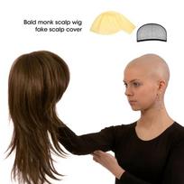 Latekso plikos kepuraitės Galvos perukas Stora plika Cosplay skrybėlė Karnavalinė makiažo kaukė Vaikams Suaugusiems Adult Single+Hair Network black
