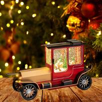 Christmas Music Box with 8 Glittering Lantern Night Light Decoration Xmas Ornament black