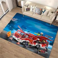 Gaisrinės mašinos švilpukas, 3D spausdintas kilimas, svetainės, miegamojo, vaikų kambario, minkštas ir patogus neslystantis kilimėlis, kalėdinė dovana 50x80cm (20x31in)