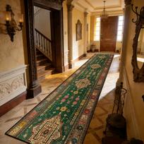 Žalias Klasikinio Stiliaus Koridoriaus Kilimas Svetainės Koridoriaus Kilimai Laiptų Dekoras Neslystantis Plaunamas Virtuvės Bėgikas Dydis 60x130cm
