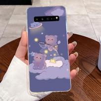 Jelly Casing For Samsung Galaxy S10 5G SM-G977B Fundas Clear Silicone Soft TPU Back Cover Cute Cat Rabbit Heart Protective Case Samsung S10 5G blue