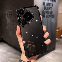 Case For Huawei Pura 80 Ultra 80 Pro plus Luxury Electroplating Transparent Four Corners Shockproof Back Cover For Huawei Pura80 Huawei Pura 80 black