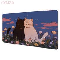 Dreamy Kawaii cat anime Mouse Pad Desk Mat Gaming mats rubber antislip Durable desk accessories Keyboard desktop pads maus pad 800x300x2mm black