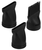 3 PCS Diffuser Attachment for Hair Dryer, Hair Dryer Nozzle, Concentrator and Comb Nozzle, Nozzles for Various Hair Styling, Durable Plastic Cons black