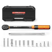 VEVOR Torque Wrench 3/8-inch Drive Click Torque Wrench Dual Scale Readings, 5-45 lbf-ft / 6.8-61.2 N.m, ±3% High Precision, with Spark Plug Sockets