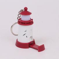 Luminous Lighthouse Keychain Night Light Keychain Key Ring Accessory  Small Gift raudona