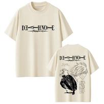 Anime Death Note Tshirt Yagami Light Graphic T Shirts Unisex Women Cartoon Unisexga Oversized Tshirts s Vintage Streetwear 4XL white