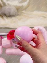Pink Strawberry Crunchy Stress Ball Squishy Toys Shapeable Mochi Squeeze Ball Asmr Sensory Anti Stress Fidget Toys For Adults