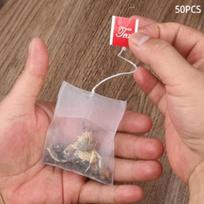 Food-Grade Nylon Tea Bags - Heat-Sealable Empty Filter Paper Bags With String, Transparent Disposable Tea Sachets A1 brown