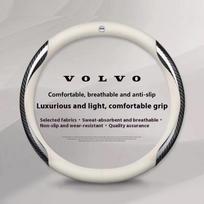 Skirta Volvo XC60 XC70 XC90 S60 S80 S90 V40 V50 V60 V90 38cm Anglies pluošto Neslystanti Odinė Automobilio Vairo Dangtelio Aksesuarai white
