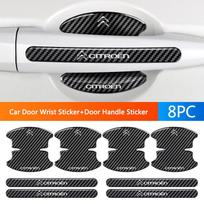 4/8 vnt. Automobilio slenksčio lipdukas su durų rankenėlės įdubos apsauginiu lipduku nuo įbrėžimų Citroen C1 C2 C3 Grand C4 Picasso C4L VTS black