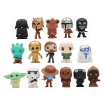 16Pcs Mini Star Wars Stormtrooper Darth Vader Baby Yoda Action Figure Model Set 16pcs