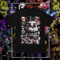 Five Nights At Freddy's FNAF Graphic T-Shirt Oversized Unisex O-Neck Cotton Short Sleeve Y2k Popular Streetwear Tee Clothing 140 gray