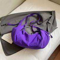 Lightweight Nylon Shoulder Bag Canvas Dumpling Bag Elegant Nylon Crossbody Bag  Daily violetinė