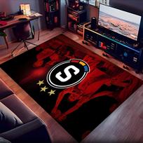 Ac Sparta Praha Polyester Carpet, Soft Indoor Mat for Office Chair, Living Room, Computer Desk - Decorative Home Office Rug Design 80cmx120cm