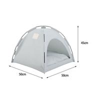 House for Winter - Waterproof Tent Cats, Foldable Accessory with Soft Inner Lining 50 x 50cm Gray