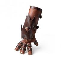 Steampunk Mechaninės Rankos Kostiumo Pirštinė PU Oda Penki Pirštai Dekoratyvinis Aksesuaras Helovino Šventė Sceniniai Pasiruošimai Brown PU Leather Steampunk Mechanical Arm Glove black