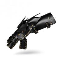 Steampunk Mechaninės Rankos Kostiumo Pirštinė PU Oda Penki Pirštai Dekoratyvinis Aksesuaras Helovino Šventė Sceniniai Pasiruošimai Black PU Leather Steampunk Mechanical Arm Glove black