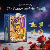 Original CUTEBEE Little Prince Series Book Nook The Planet and The Rose 3D Wooden Puzzle Bookshelf Decor for Gift Party Idea