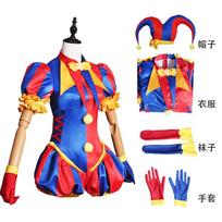 The Amazing Digital Circus Pomni Cosplay Costume Jumpsuit Halloween Full Set Costume Role Play Clown Girl Outfit HCos L blue
