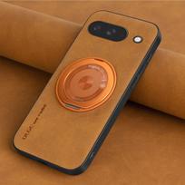 For Google Pixel 9A 10A 9 10 11 ProXL Case Retro Suede Leather Frosted Cover 360° Magnetic Fold Ring Stand Case Silicone Bumper Google Pixel 11 Pro XL ruda