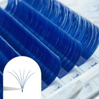 Spalvotos blakstienos Easy Fan Eyelashes priauginimas 8-15 mm Mix Easy Fanning Volume Blue Purple Blakstienų priauginimas Spalvingas automatiškai žydintis makiažas Easy Fanning 0.07mm C mėlyna
