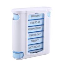 Portable 28 Grid 7 Layers Plastic Medicine Drug Storage Box Travel white