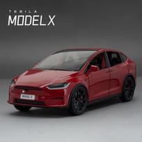 1:24 Tesla Model X Tesla Model 3 Lydinio Lieto Žaislinio Automobilio Modelis Garsas ir Šviesa Vaikams Žaislas Kolekcionuojami Daiktai Gimtadienio dovana raudona