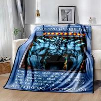 Anime Yu Gi Oh Card Throw antklodė Mėlynos akys Baltas Drakonas Anime animacinis filmas Minkštas pliušinis antklodė miegamojo lovatiesė Namų dekoras 30x40in gray