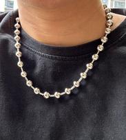 Grunge Y2K Pareiškiantis Negabaritinis 10mm Rutuliukų Grandinėlės Chokeris Sidabru Padengtas Rankų Darbo Gotikinis Unisex Vyrai Moterys Stambūs Papuošalai brown