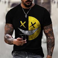 Men's Plus Size T shirt Tee Big and Tall Graphic Crew Neck Short Sleeve Summer Designer Basic Casual Slim Fit Casual Daily Tops 5XL black