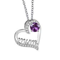 Heart-Shaped Mum Necklace - Fashionable European & American Style, Niche Design, Perfect for Mother's Day Gift. white