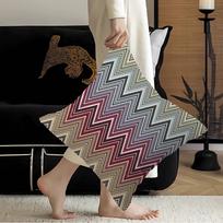 Geometrinė zigzago bangos pagalvės užvalkalas Poliesterio sofos pagalvės Dekoratyvinės mesti pagalvės Namų dekoravimas Pagalvės užvalkalas Peach skin 55*55(CM)-1Pcs