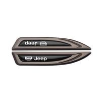 2 vnt. Metaliniai automobilio kėbulo šoninių sparnų ašmenų lipdukai, galinės bagažinės lipdukas JEEP Renegade Patriot Weangler Cherokee Compass CrandCherokee 2pcs black