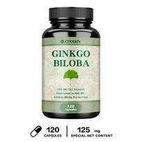 High-content Ginkgo biloba extract capsules, 125mg, natural plant-based dietary supplement. 120*1