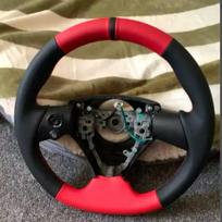 ized Steering Wheel Cover for Toyota iq 2009 2010 2011 2012 2013 DIY Full Coverage Style Leather iq car accessory red thread brown