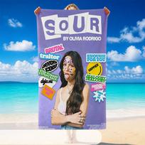 Olivia Rodrigo Beach Towel, Soft Large Absorbent Towel For Beach Swimming Pool Travel Vacation 70cmx140cm(27x55inch) blue