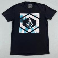 Volcom Mens Black Graphic T-Shirt Palm Tree Geometric Logo Size Medium Cotton XL white