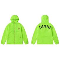 Mens Casual Hooded Windbreaker Jacket With Embroidered Letter Lightweight Cotton Blend Outerwear XL green